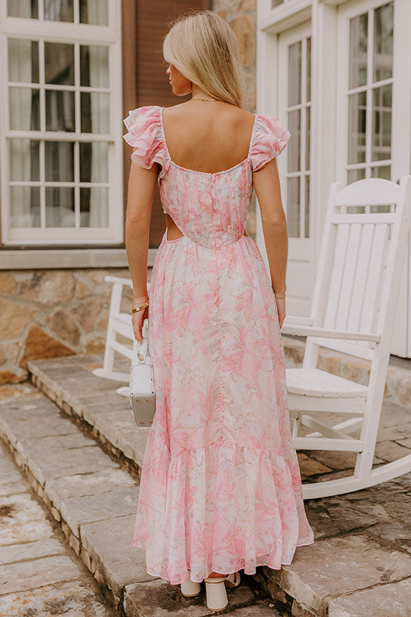 Romantic Notion Floral Cutout Maxi Dress