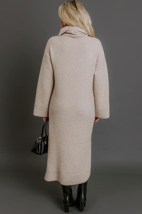 Cozy Charm Knit Sweater Midi Dress