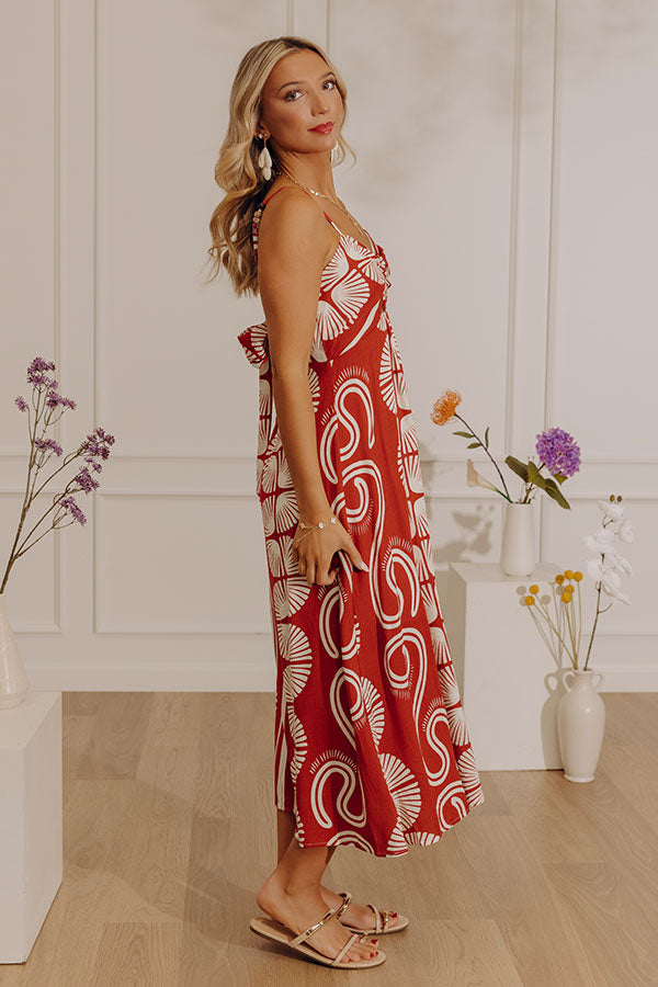 Boho Muse Midi Dress in Red