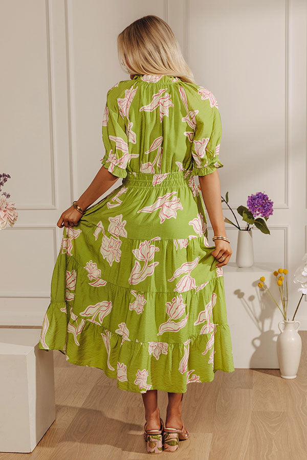 Bright Side Getaway Floral Midi Dress