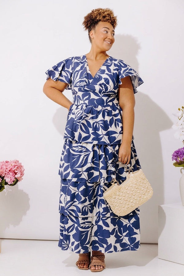 Bloom Belle Tiered Floral Maxi Dress Curves