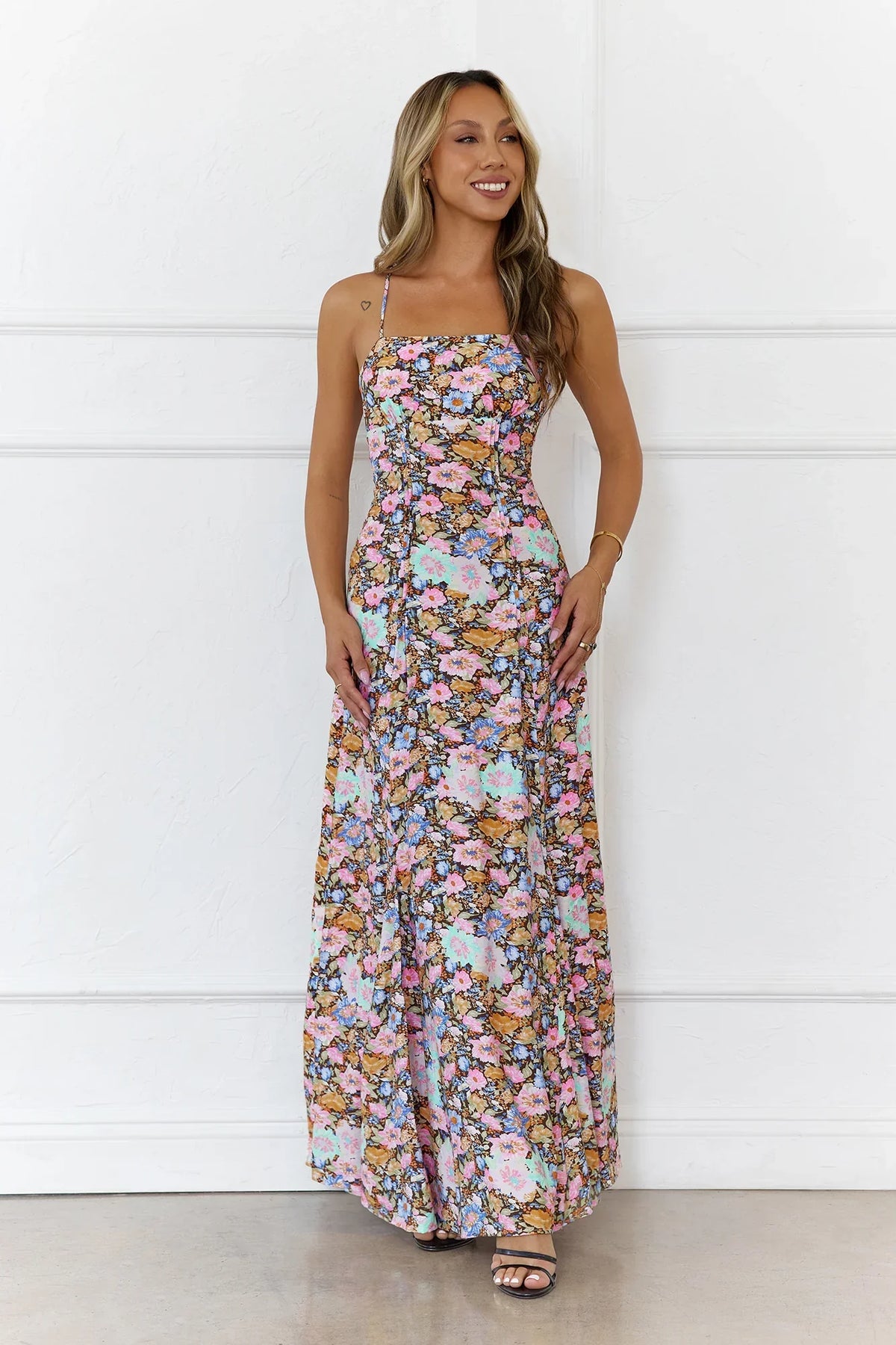 Palm Glow Maxi Dress Floral