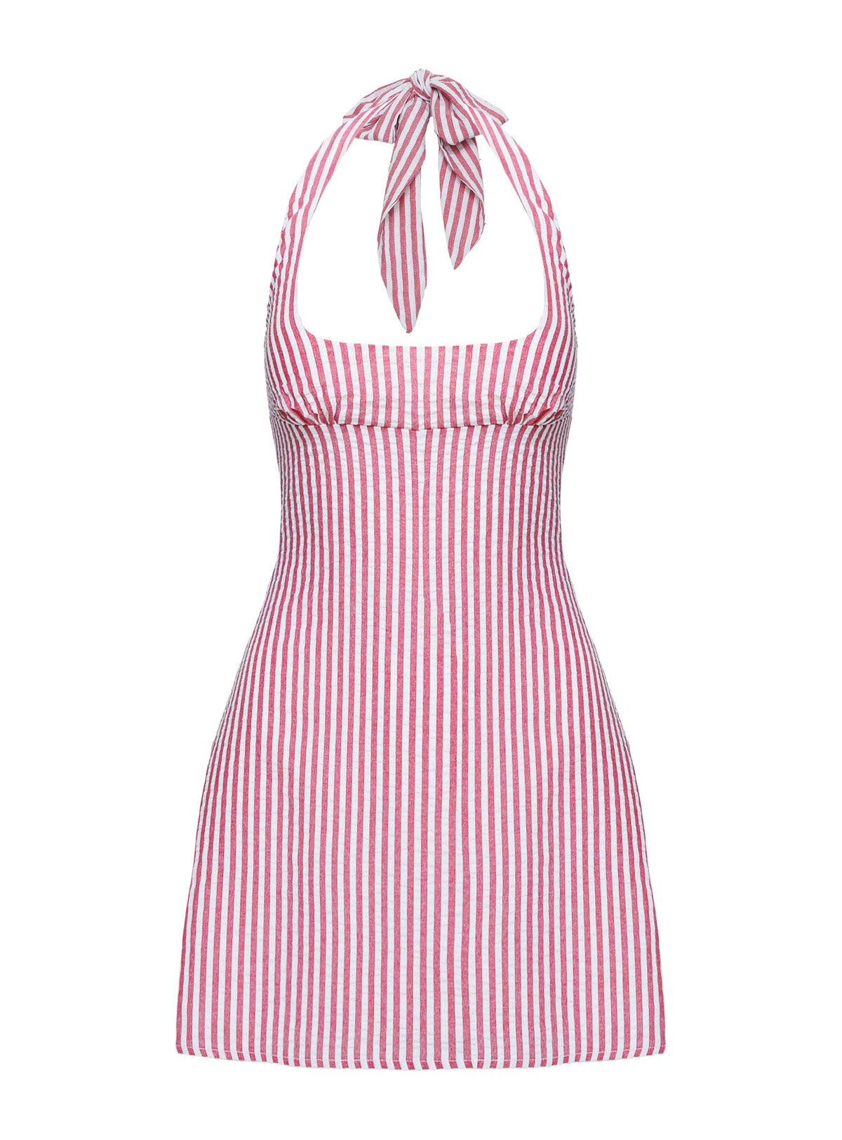 Kalico Halter Mini Dress Red / White Stripe
