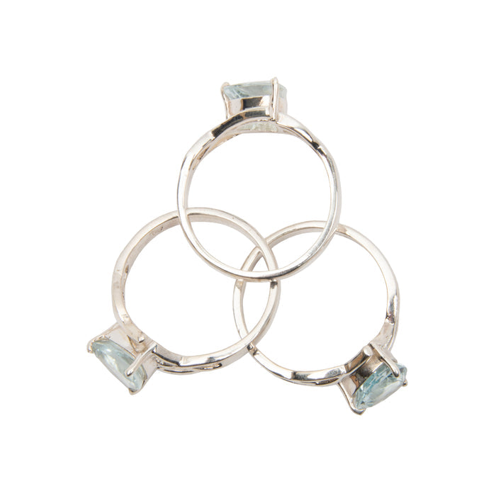Aquamarine - Beryl Var., Sterling Silver - Ring