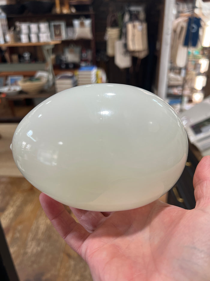 Vintage Hand Blown Milk Glass 6” Egg