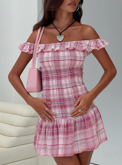 Ultralove Strapless Mini Dress Pink Multi