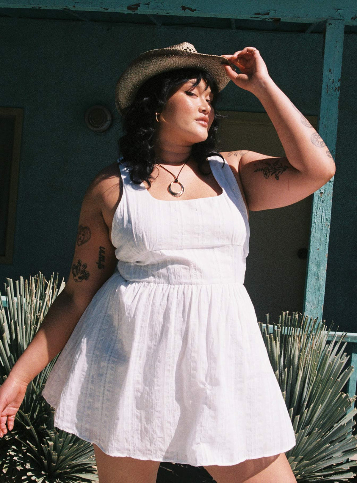 Lorinda Mini Dress White Curve