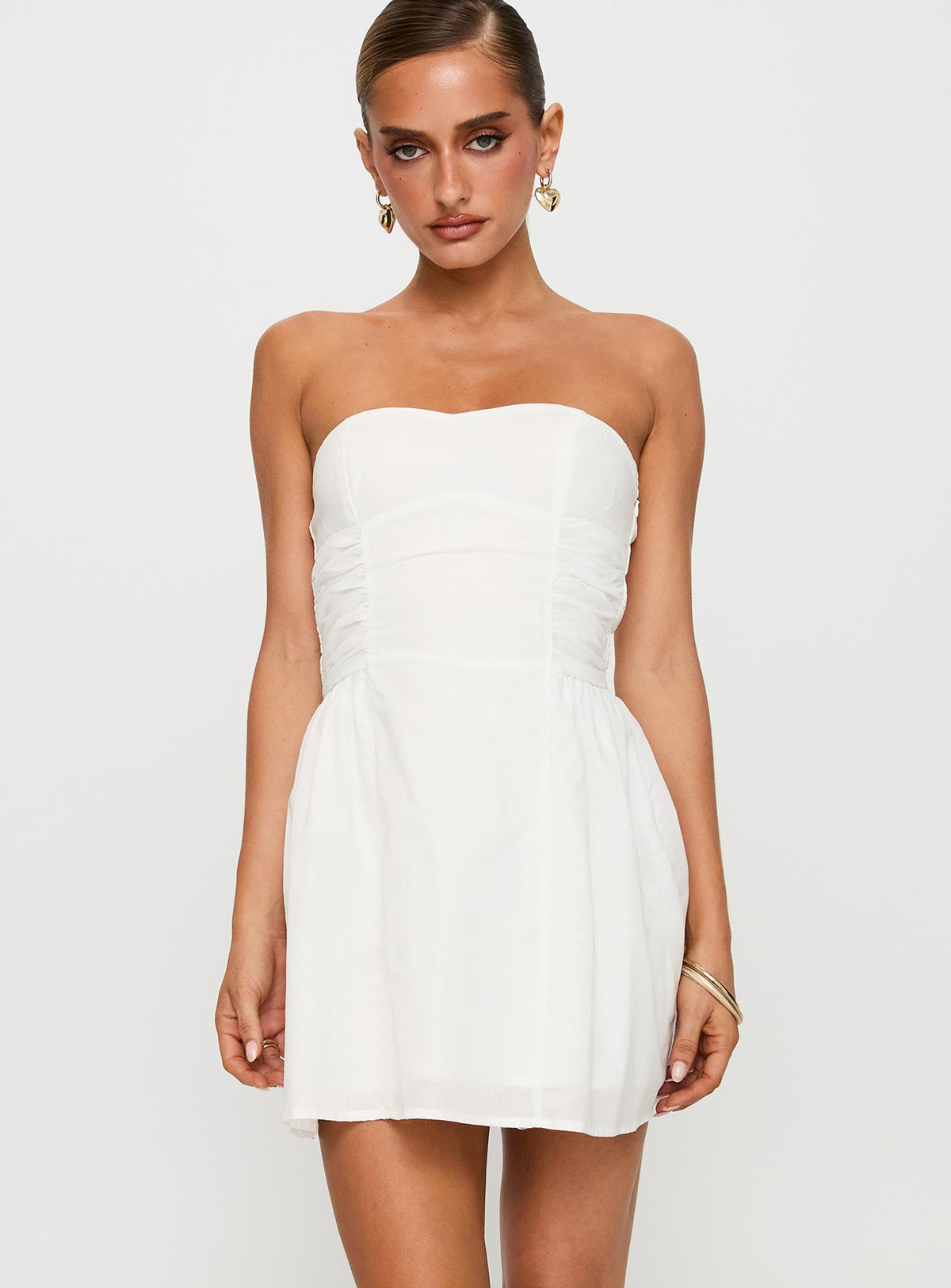 Sybille Strapless Mini Dress White