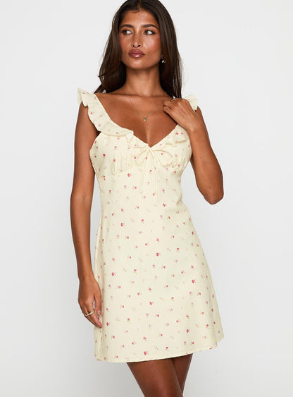 Tattoo Kisses Frill Mini Dress Floral