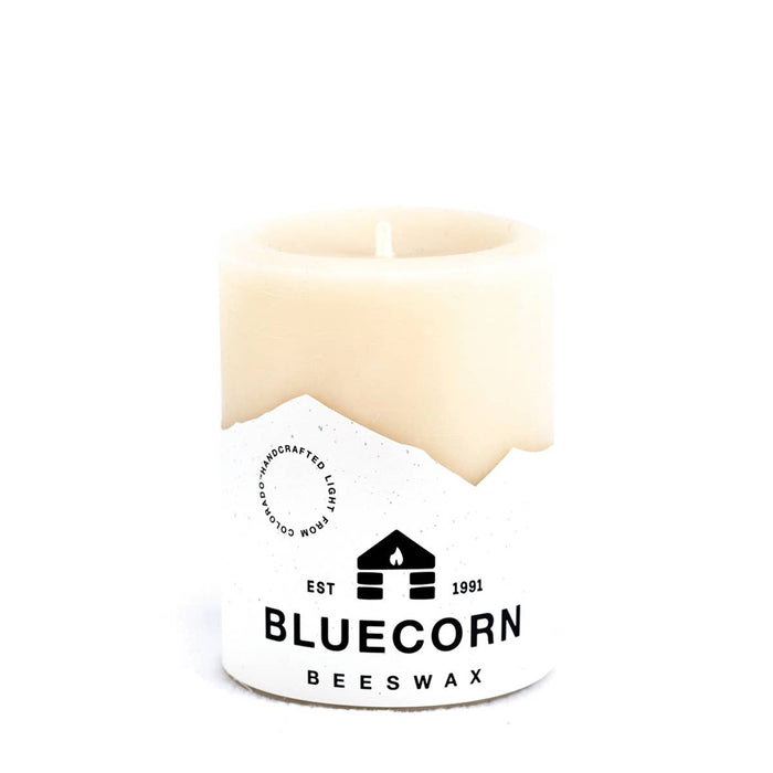 100% Pure Natural Beeswax Pillar Candles: Ivory / 3" x 4"
