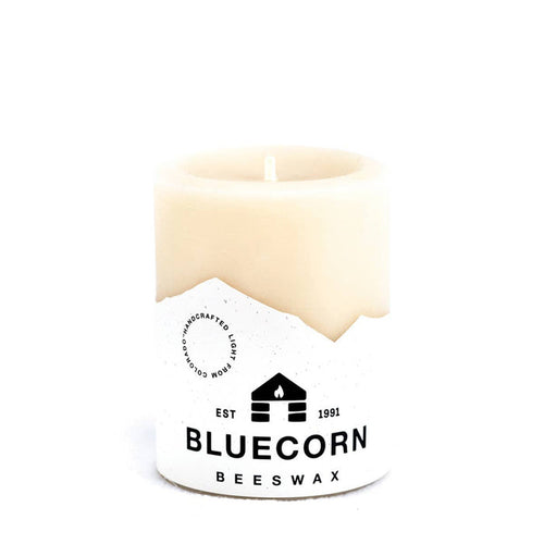 100% Pure Natural Beeswax Pillar Candles: Ivory / 3" x 4"
