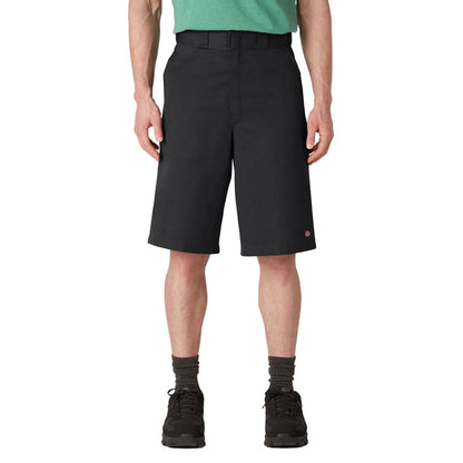 Dickies 13 inch loose fit multi-use pocket work short in black with hammer loop