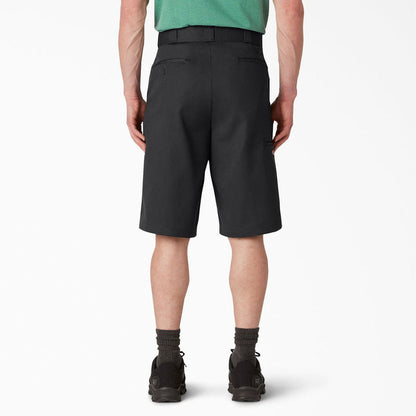 Dickies black work short with multi-use tool pockets and reinforced stitching
