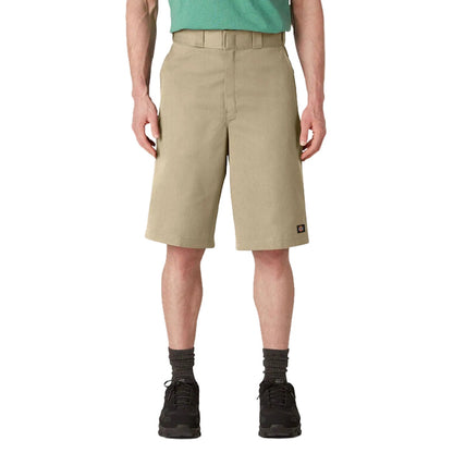 Dickies 13 inch loose fit multi-use pocket work short in khaki with hammer loop