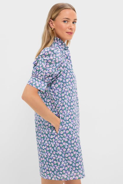 Lilac Ditsy Floral Mini Louisa Dress