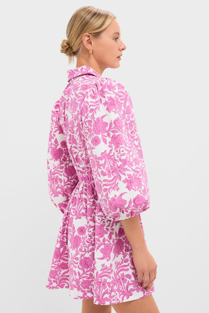 Pink Floral Lola Mini Shirt Dress