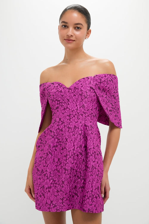 Wildberry Jacquard Kara Mini Dress