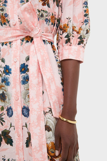 Magical Blossom Pink Bianca Linen Maxi Dress