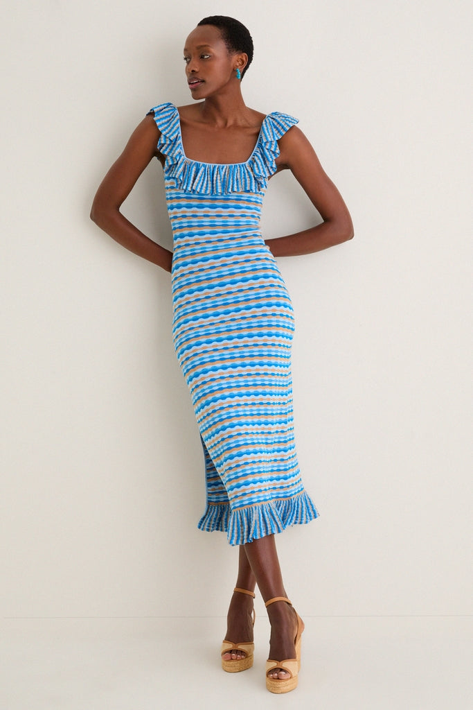 Ice Blue Viola Knit Maxi Dress