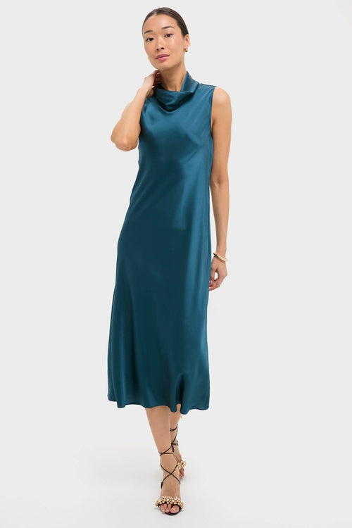 Pacific Barb Mock Neck Sleeveless Maxi Dress