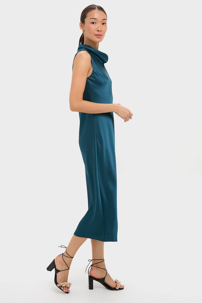 Pacific Barb Mock Neck Sleeveless Maxi Dress