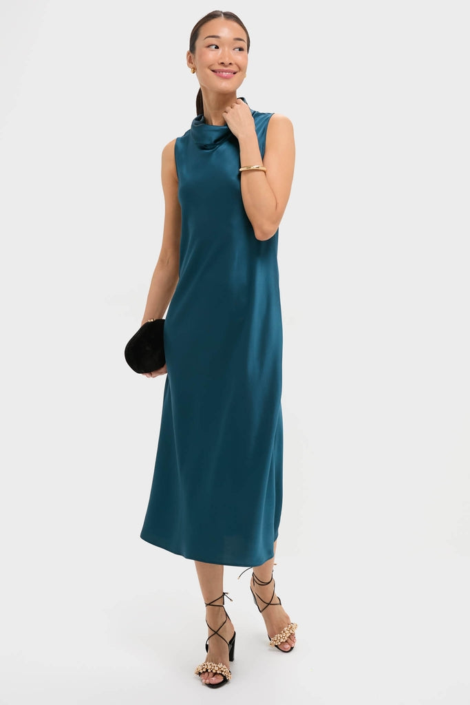 Pacific Barb Mock Neck Sleeveless Maxi Dress