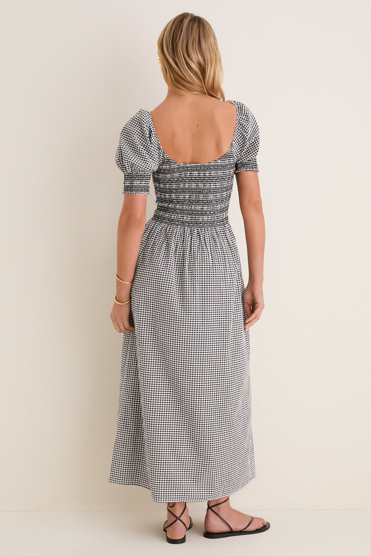 Black and Sand Gingham Madeline Nap Dress