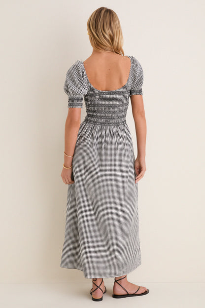 Black and Sand Gingham Madeline Nap Dress