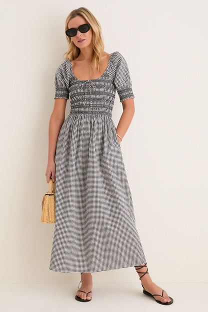 Black and Sand Gingham Madeline Nap Dress