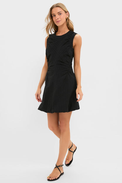 Black Seersucker Alisa Dress