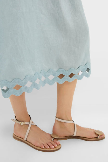Light Blue Ric Rac Linen Ellis Dress