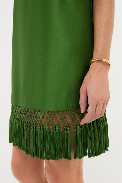Green Tassel Downing Dress