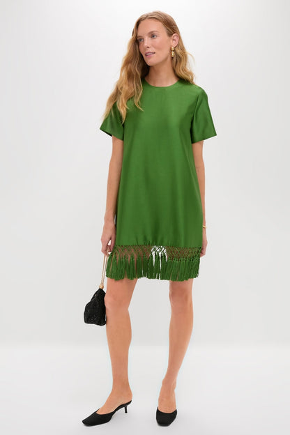 Green Tassel Downing Dress