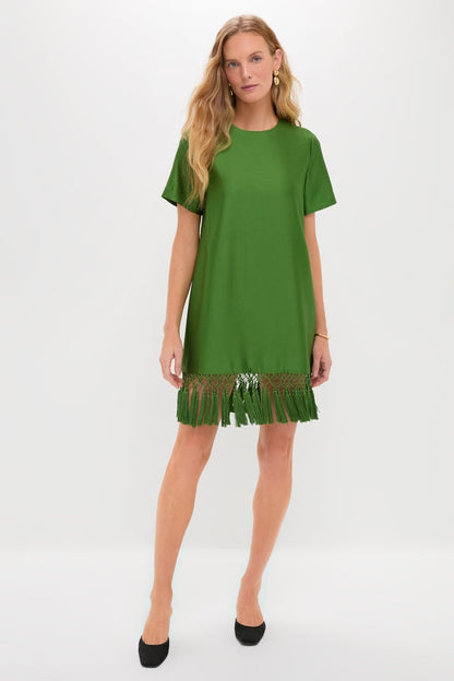 Green Tassel Downing Dress
