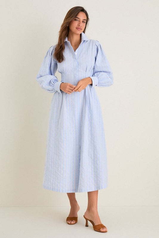 French Blue Stripe Corinne Dress