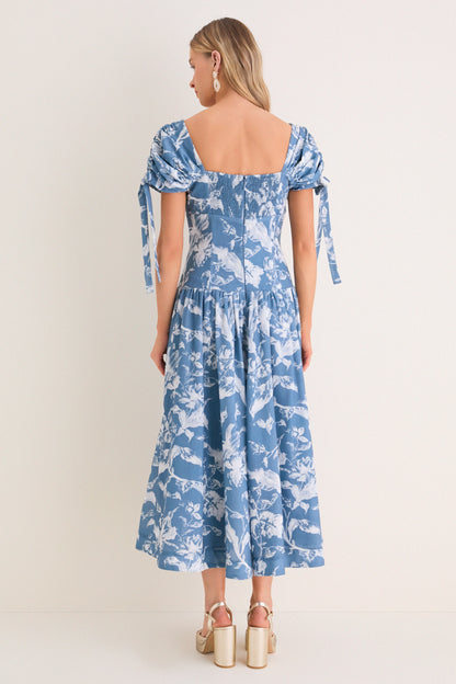 Vintage Blue Floral Marianna Maxi Dress