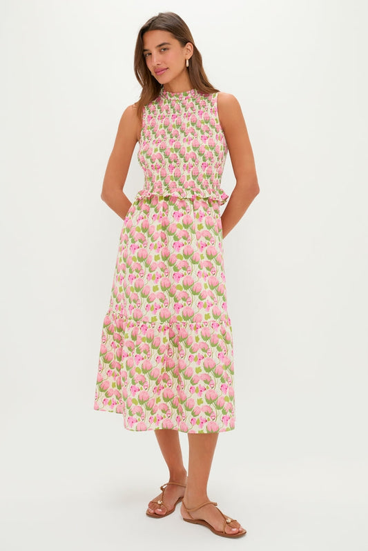 Sweet Pea Floral Smocked Seaton Midi Dress