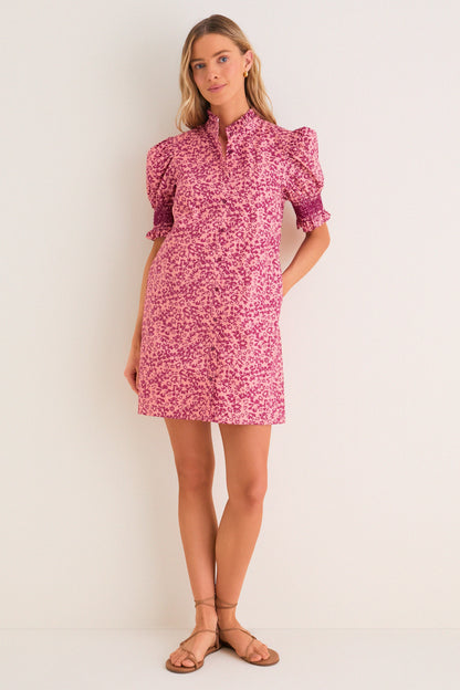 Pink & Maroon Ditsy Floral Lou Lou Mini Dress