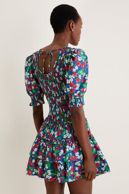 Miss Cherry Print Audrey Short Sleeve Dress