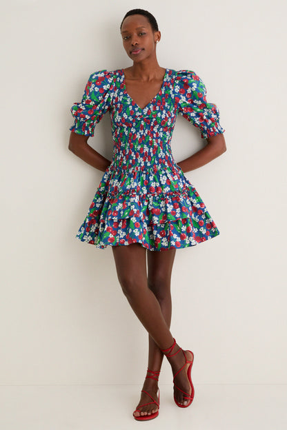 Miss Cherry Print Audrey Short Sleeve Dress
