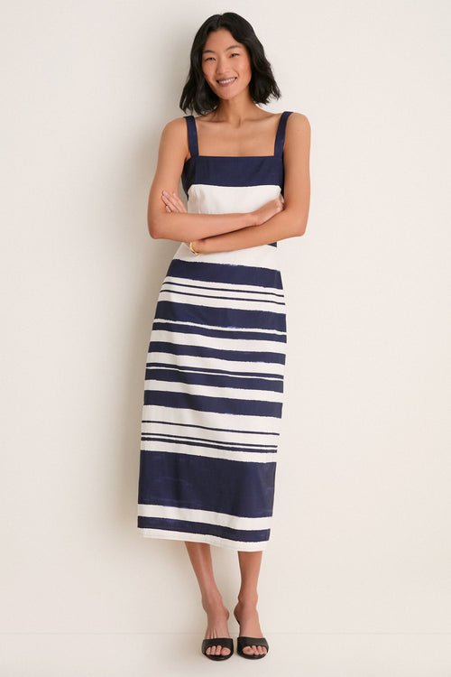Navy and Dove Ella Dress