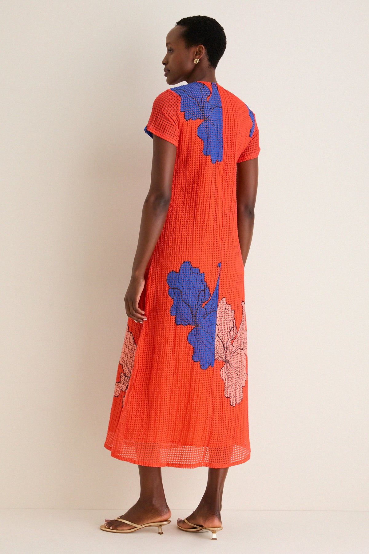 Bora Bora Red Short Sleeve Shift Maxi Dress