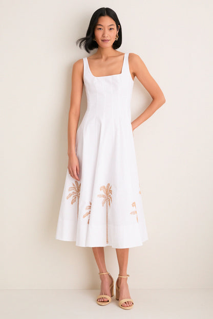 White Embroidery Wells Dress