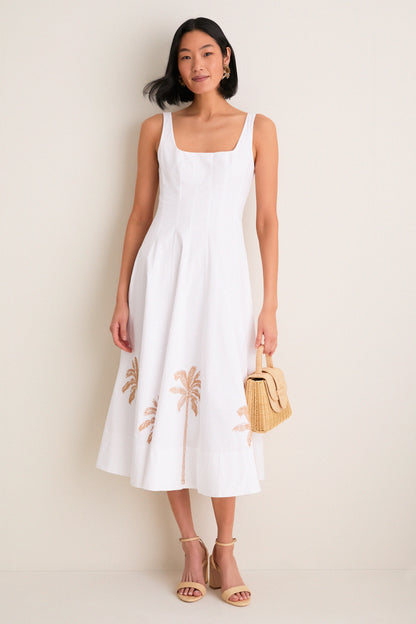 White Embroidery Wells Dress