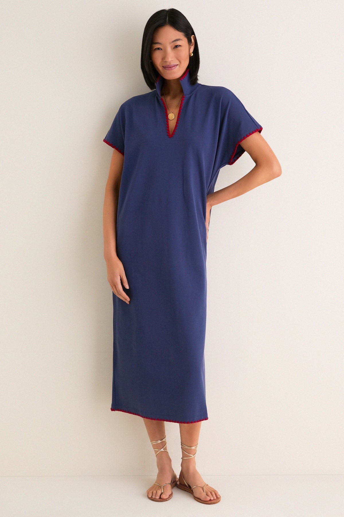 Navy Pique Melissa Maxi Dress