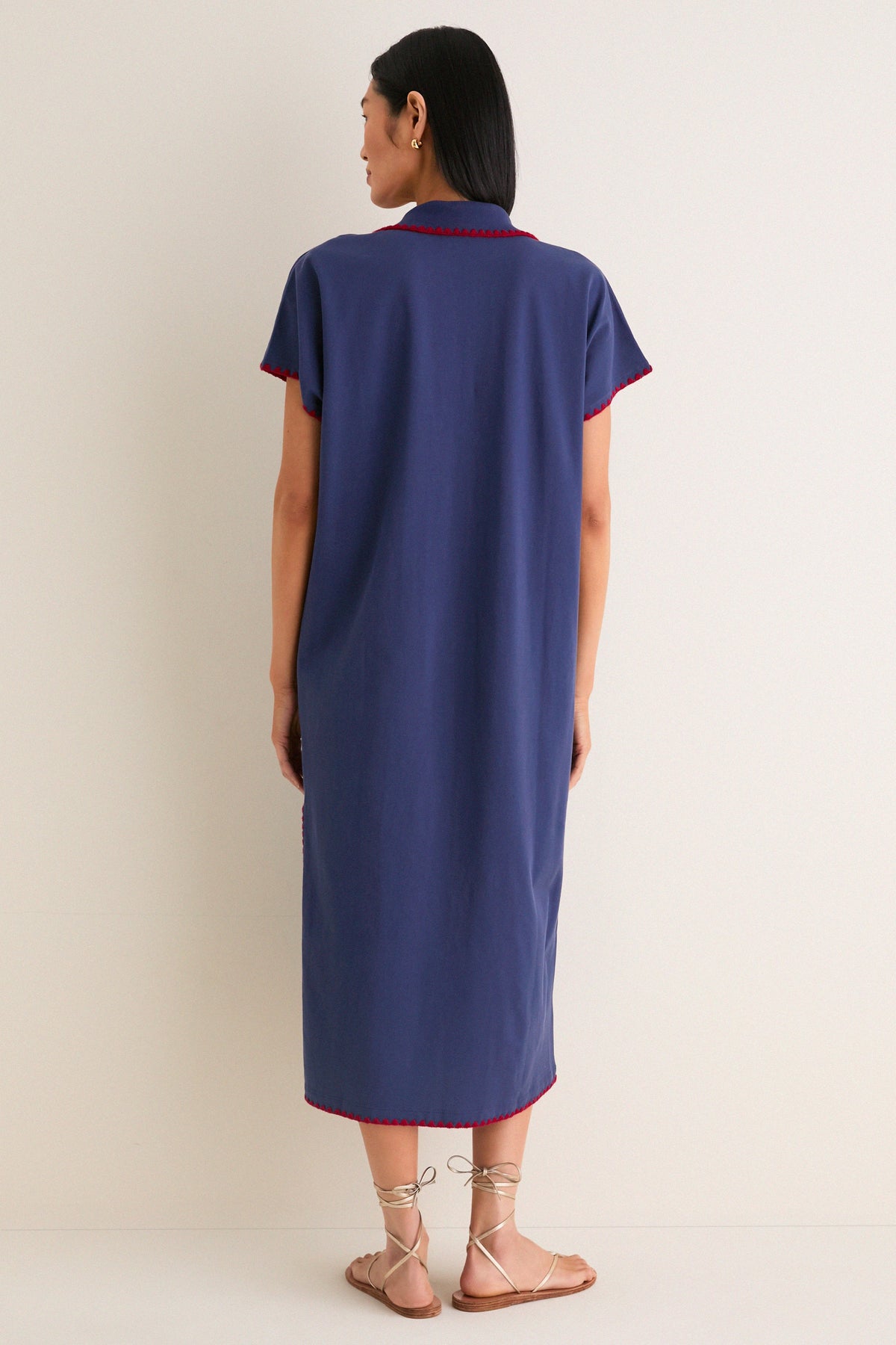 Navy Pique Melissa Maxi Dress