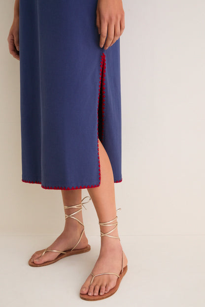 Navy Pique Melissa Maxi Dress