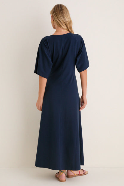 Navy Jersey Lisette Midi Dress