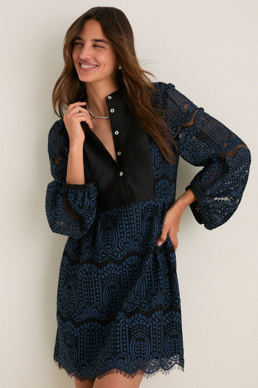 Navy Lace Calliope Mini Dress