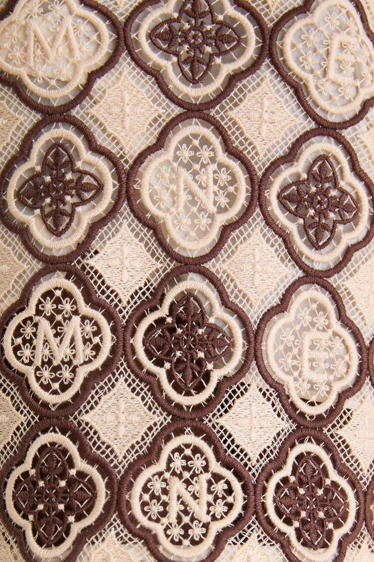 Chocolate Cream Luna Guipure Midi Dress
